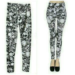 💋SKULL PRINT YOGA LEGGINGS - GREY!!!